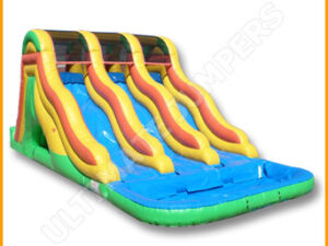 18' Triple Lane Slide with Pool